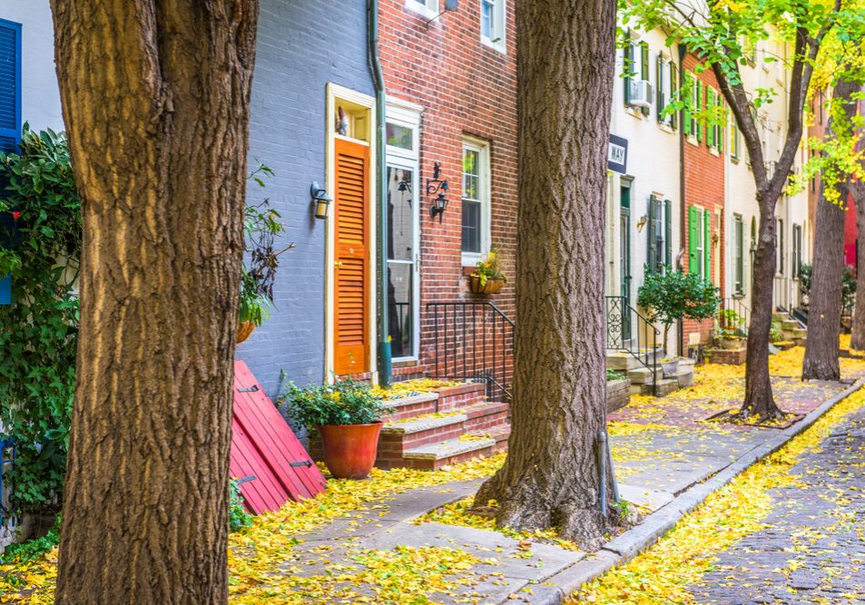 Autumn,Alleyway,In,Philadelphia,,Pennsylvania,,Usa.