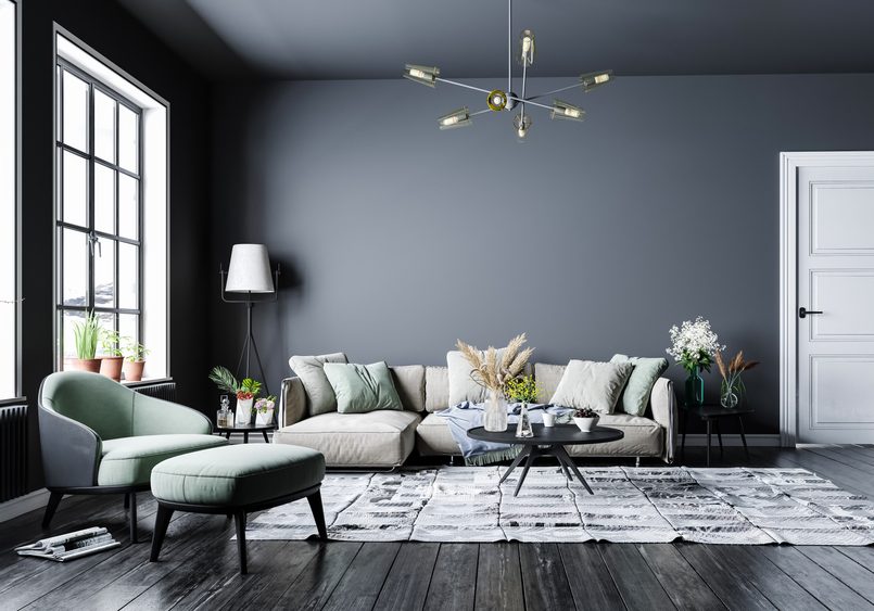Modern,Interior,Design,,In,A,Spacious,Room,,Next,To,A