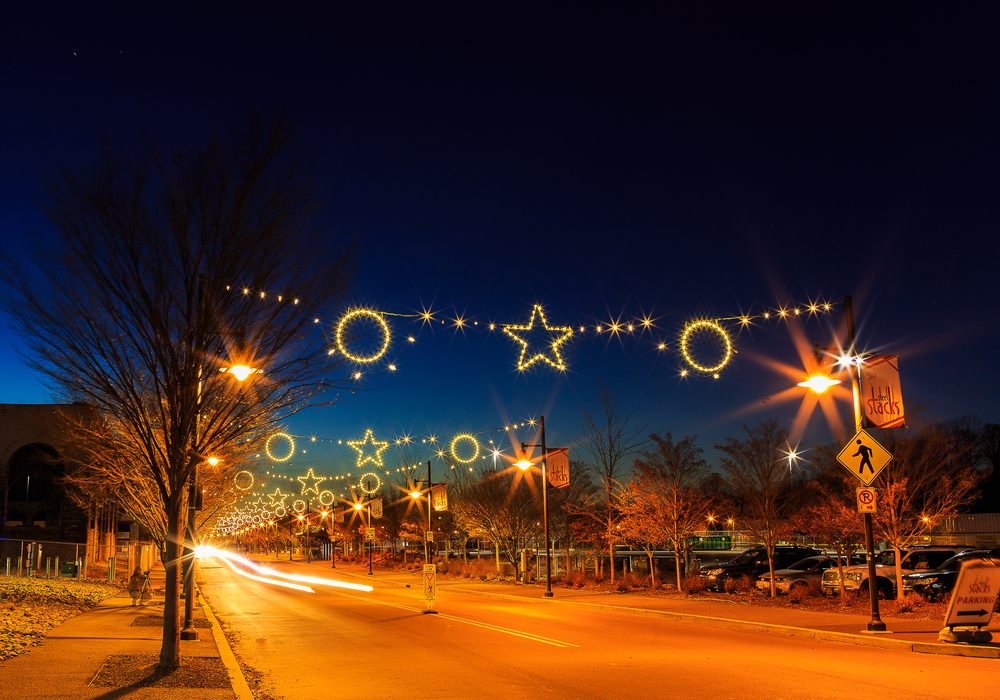 Street,Scene,At,Night,In,Downtown,Bethlehem,Pa,Over,The